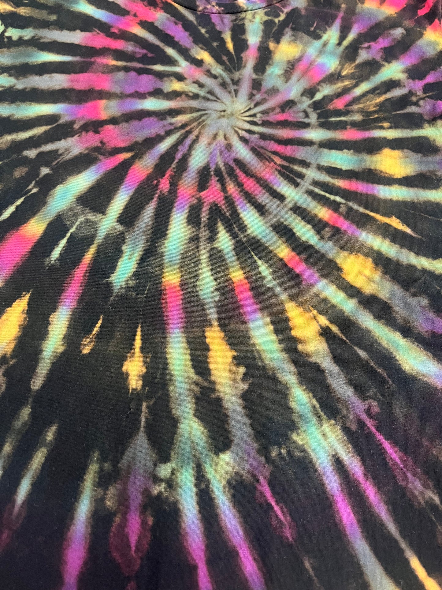 Midnight Spiral Reverse Tie Dye T-Shirt - Size L