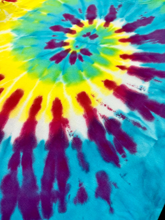 🌈 Rainbow Spiral Tie Dye T-Shirt – Size XS 🌈