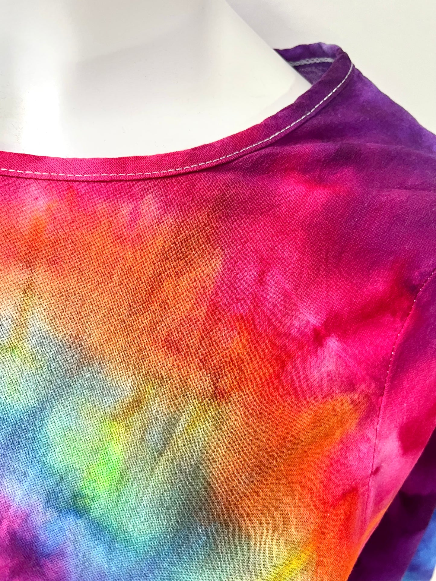 Rainbow Spiral Cotton Dress – One of a Kind