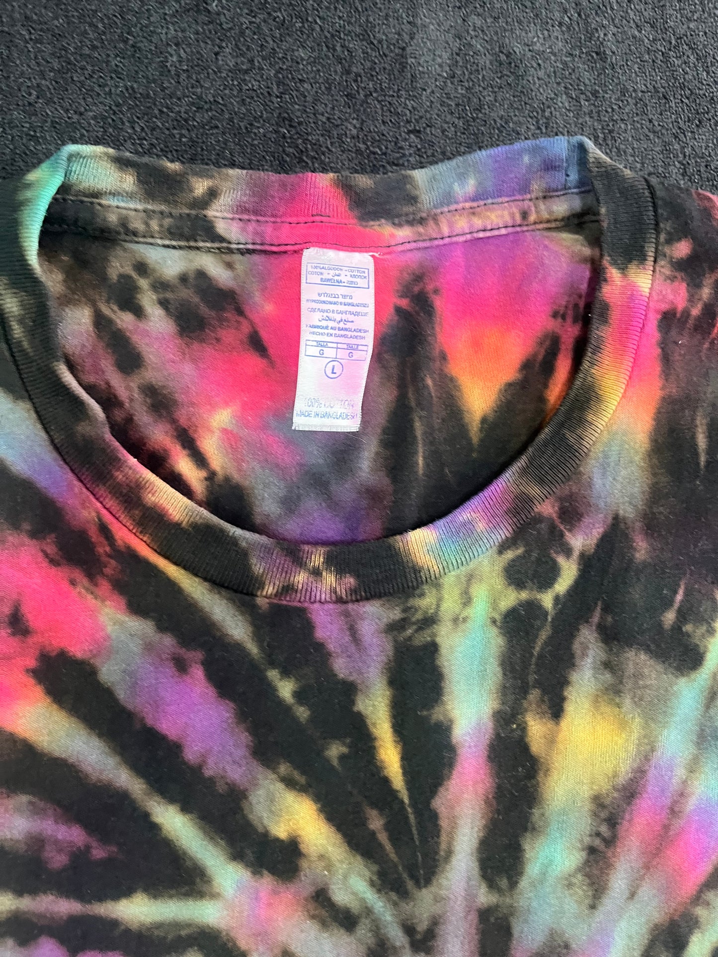 Midnight Spiral Reverse Tie Dye T-Shirt - Size L