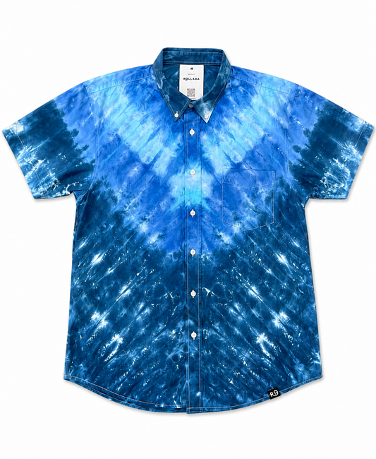 🌊 Ocean Blue Hot Water Tie Dye Poplin Shirt 🌊