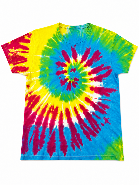 🌈 Rainbow Spiral Tie Dye T-Shirt – Size XS 🌈